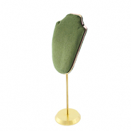 Espositore per bigiotteria busto per collane Verde oliva -oro