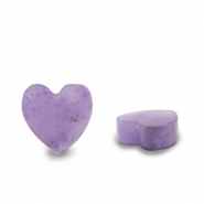 Perline in pietra naturale Ametista cuore viola trasparente