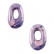 Perline di ceramica greca DQ ovale blu viola