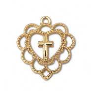Ciondoli di metallo cuore con croze oro