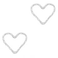 Ciondoli/distanziatore in acciaio inossidabile cuore argento
