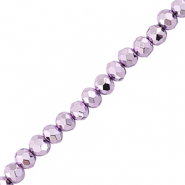 Perline sfaccettate 4x3mm rondella viola metallico