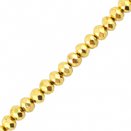 Perline sfaccettate 4x3mm rondella oro metallico