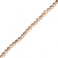 Perline sfaccettate 2mm tonda oro rosa metallico