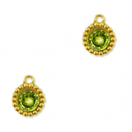 Ciondoli in acciaio inossidabile zircone tonda oro-verde lime