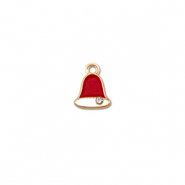 Ciondoli di metallo zirconi campanelle di natale oro-rosso-bianco