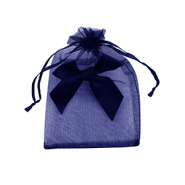 Sacchetti in organza con fiocco blu scuro