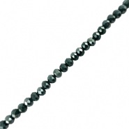 Perline sfaccettate 4x3mm rondella verde scuro