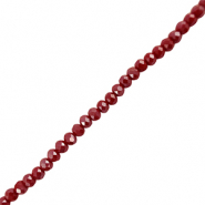 Perline sfaccettate 3x4mm rondella rosso scuro
