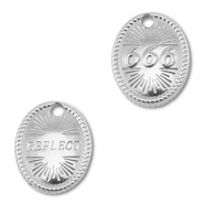 BY31&reg; Ciondolo in acciaio inossidabile numeri angelici 666 / reflect argento