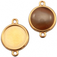 Castoni di metallo DQ per cabochon 12mm con 2 anellini oro (privo di nichel)