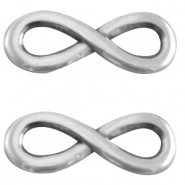 Ciondoli di metallo DQ 15mm con simbolo dell'infinito argento antico (privo di nichel)