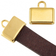 Terminali di metallo DQ quadrato (per pelle piatta/cordoncino i5/10 mm) oro (privo di nichel)