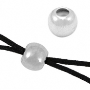 Chiusura con perline scorrevoli  di metallo DQ 6mm argento antico (privo di nichel)
