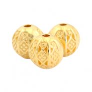 Perline di metallo DQ 8mm in stile bohémien tonda oro (privo di nichel)