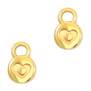 Ciondoli di metallo DQ 6mm cuore oro (privo di nichel)