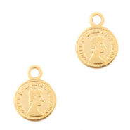 Ciondoli di metallo DQ 8mm moneta oro (privo di nichel)