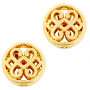 Perline di metallo DQ 11mm rotondo fiore oro (privo di nichel)