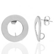 Orecchini in acciaio inossidabile 18mm con anellino argento