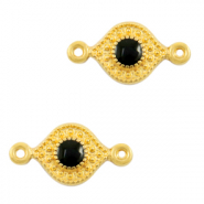 Ciondoli di metallo DQ distanziatore nero-oro (privo di nichel)