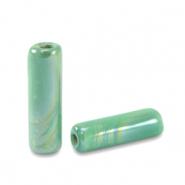 Perline di ceramica greca DQ tubo verde capanna