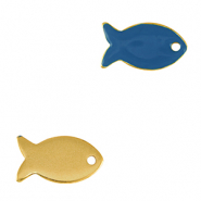 Ciondoli di metallo DQ pesce oro-blu ceruleo (privo di nichel)