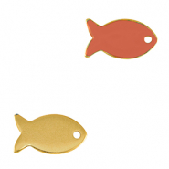 Ciondoli di metallo DQ pesce oro-rosso corallo (privo di nichel)