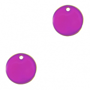 Ciondoli di metallo DQ 10mm oro-viola (privo di nichel)