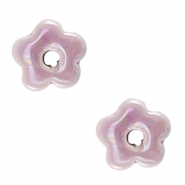 Perline di ceramica greca DQ fiore viola lavanda