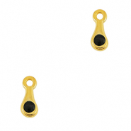 Ciondoli di metallo DQ goccia oro-nero (privo di nichel)