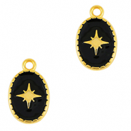 Ciondoli di metallo DQ stella oro-nero (privo di nichel)
