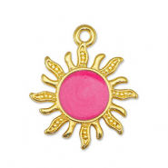Ciondoli di metallo DQ sole madreperla rosa-oro (privo di nichel)