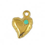 Ciondoli di metallo DQ cuore veraman blu-oro (privo di nichel)