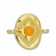 Ciondoli di metallo DQ distanziatore ovale oro-arancione (privo di nichel)