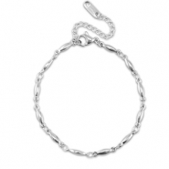 Bracciali in acciaio inossidabile ovale argento
