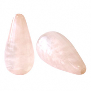 Perline Polaris Elements a forma di goccia Mosso lucida rosa pallido