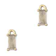 Pendenti di vetro Crystal Glass rettangolo grigio chiaro-oro