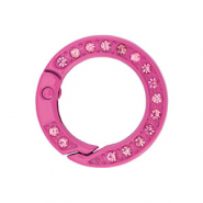 Componenti colorati anello bris&eacute; portachiavi rosa magenta