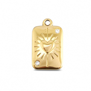 BY31&reg; Ciondoli in acciaio inossidabile carta di cuori oro