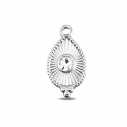 BY31&reg; Ciondoli in acciaio inossidabile goccia argento-cristallo