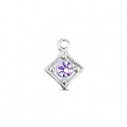 BY31&reg; Ciondoli in acciaio inossidabile rombo argento-lilla chiaro
