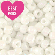 Perline di vetro rocailles 6/0 (4 mm) bianco AB