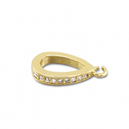 Metallo TQ in ottone ciondolo ovale con anellino oro
