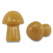 Perline in pietra naturale quarzo  fungo beige marrone
