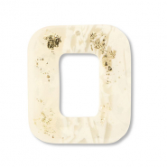 Pendenti di polimero quadrato biancastro-beige-oro