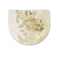 Pendenti di polimero biancastro-beige-oro