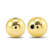 Perline metallizzate tonde 14mm oro metallico