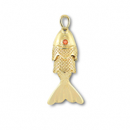 Ciondoli di metallo pesce oro-arancione