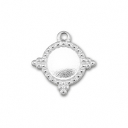 BY31&reg; Ciondoli in acciaio inossidabile con castone per SS30 fondo piatto argento