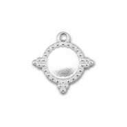 BY31&reg; Ciondoli in acciaio inossidabile con castone per SS20 fondo piatto argento